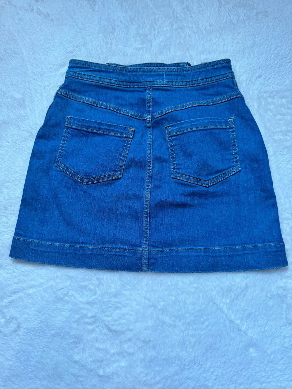 Anthropologie Classic Blue Denim Mini Skirt - Casual Women's Skirt